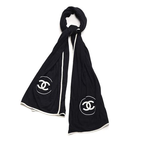 black chanel cashmere scarf|chanel cashmere scarf sale.